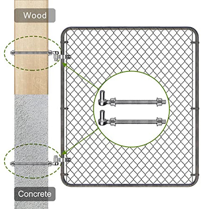 Insaga J Bolt Gate Hinge, 304 Stainless Steel Farm Gate Hinges, M12 x 10'' Gate Hinge Bolt 5/8'' for Chain Link Fence/Farm/Wooden Fence/Driveway, Supports up to 500lbs, 2pcs - color: M12-10''-2PCS