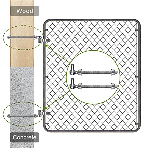 Insaga J Bolt Gate Hinge, 304 Stainless Steel Farm Gate Hinges, M12 x 10'' Gate Hinge Bolt 5/8'' for Chain Link Fence/Farm/Wooden Fence/Driveway, Supports up to 500lbs, 2pcs - color: M12-10''-2PCS