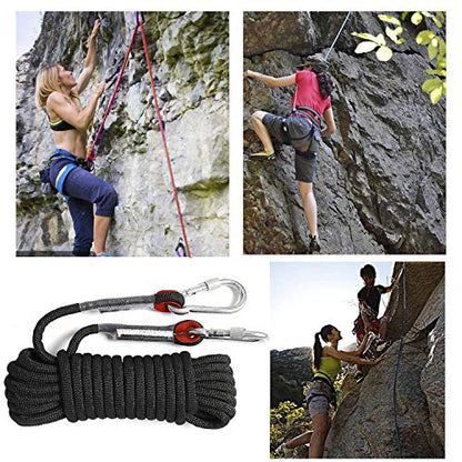 Static Climbing Ropes 35FT,50FT,100FT,150FT,200FT,250FT(Diam 10mm,16mm) - color: Black(diam 10mm), size: 200 FT