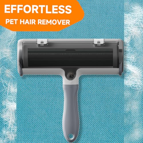 NVNAN Pet Hair Remover Roller and Grooming Glove Set for Dogs & Cats | Reusable roller tackles pet hair on furniture, and clothes, while the grooming glove helps brush dogs and cats - color: Hair removal roller + gloves