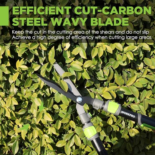 WORKPRO Extendable Hedge Shear, 25"-33" Manual Hedge Clipper/Bush Cutter | Gardening Shears, Steel Wavy Blade, Shock Absorbing Bumper, Ergonomic Handle, for Pruning Borders & Shrubs - size: 25"-33"