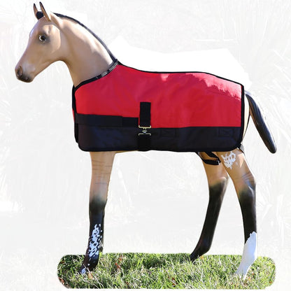 Mini/Pony/Livestock 1200D Adjustable Water Resistant Turnout Blanket - color: Red, size: 48 - 54