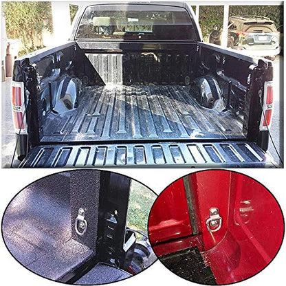12 Pack Tie Down Rings with Mounting Bracket, Heavy Duty Stainless Steel Lashing Ring D-Ring Anchor Point, 1/4" Surface Mount for Trailer Truck Hauling, Cargo Load, RV Pickup Camper and Boats