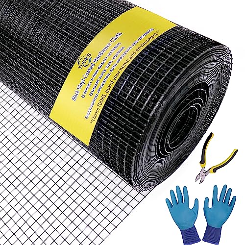 Black PVC Coated 1/4" Hardware Cloth 48"x50' 23G Chicken Wire Fencing - size: New 1/4inch 48''×50'