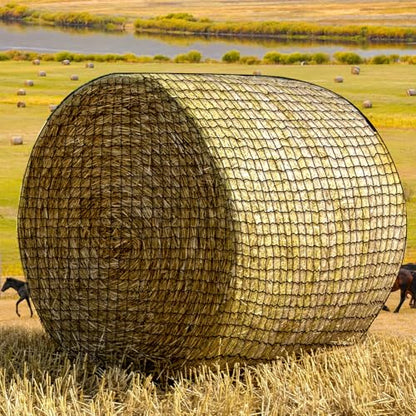 Round Bale Hay Net, 6x6FT Knotless Hay Nets for Horses Slow Feed, Heavy Duty Livestocks Haynet for Round Bale 4x4-6x6 or Square Bale 3x3x4-4x4x8