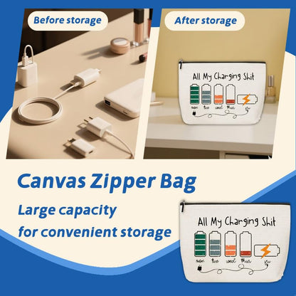 ShiQiao Spl Charging Travel Makeup Bags for Women Charger Cosmetic Bags Electronics Bag Organizer Toiletry Pouch for Women Birthday Christmas Gifts for Girls Charging Cable Organiser Pouches Bag - style: All My Charging