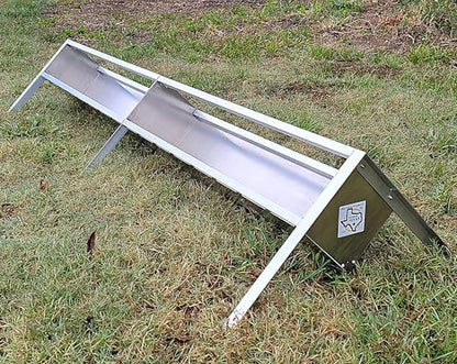 96 Inch 8 Ft Welded Aluminum Sheep & Goat V Trough Feeder with Anchors USA Made