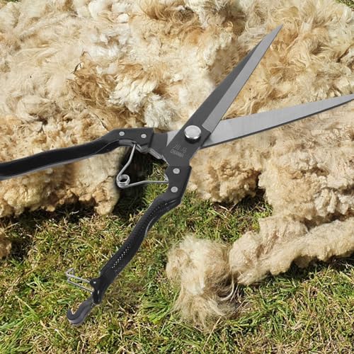 Manual Sheep Shears 13.78 Inch Carbon Steel Animal Hair Clippers with Ergonomic Handle for Efficient Sheep Goat Cow Grooming and Farm Use