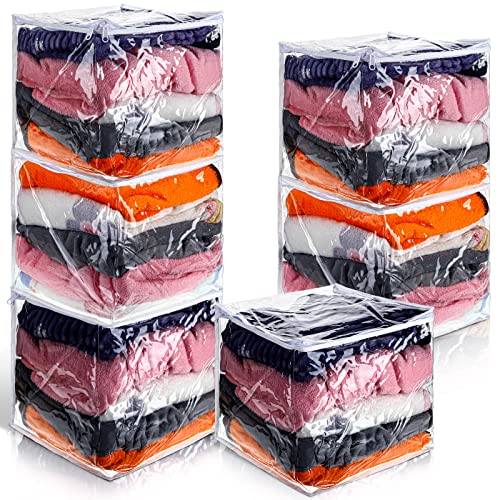 Shappy 6 Packs Clear Plastic Storage Bags with Zipper, 12 x 12 x 12 Inch | Sweater Bags, Moth Proof Protection, Vinyl, For Blankets Clothes Bed Sheet Comforters Pillows Quilt Closet Linen Organizer - size: 12 x 12 x 12 Inch