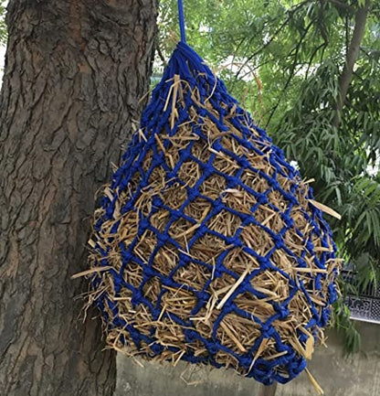 Majestic Ally 2”x2” Holes Highly Durable Very Sturdy 36" Hay Net with for Horses, Goat etc. - color: Royal Blue