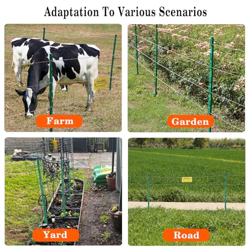 50 Pack 48'' Plastic Step-in Electric Fence Posts,Temporary Fence Stakes - color: Green, size: 50 Pack