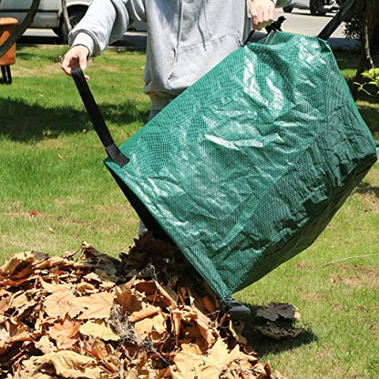 Gardzen 12 Tines Gardening Leaf Rake | Lightweight Steel Handle, Detachable, Ideal Camp Rake, Comes with Dustpan-Type Garden Bag - style: 2 Packs