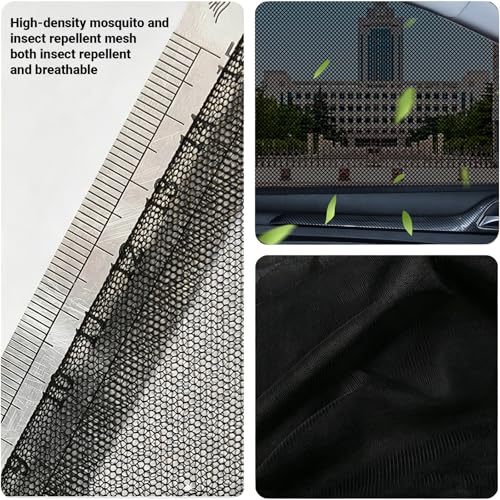 4 PCS Car Window Sun Shade Cover, Breathable Mesh Side Window Sunshades, UV Glare Protection Privacy Screens, NewCar Window Screens, Cover Full Window Universal for Most Cars SUVs