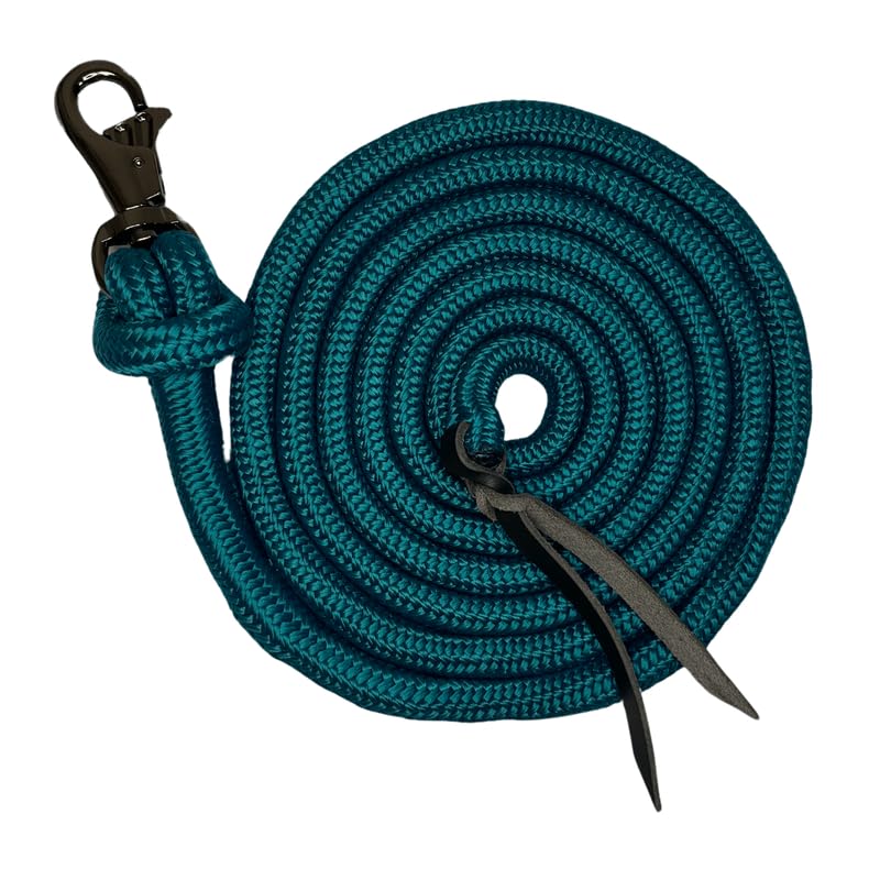 Clinician Braided Training Lead, Bull Snap, 15 ft, Harbor with Black Nickel | Heavy duty braided lead with swivel bull snap, balanced weight gives clear feel for groundwork and lunging
