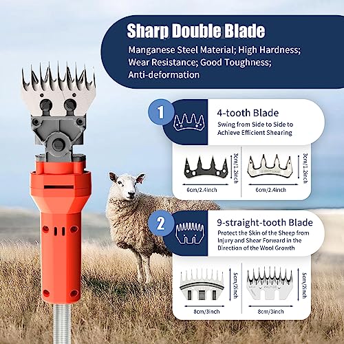 Sheep Shears, 1200W Professional Electric Sheep Clippers, Electric Goat Shears, Heavy Duty Electric Clippers for Sheep Alpacas Llamas and Large Thick Coat Animals Grooming