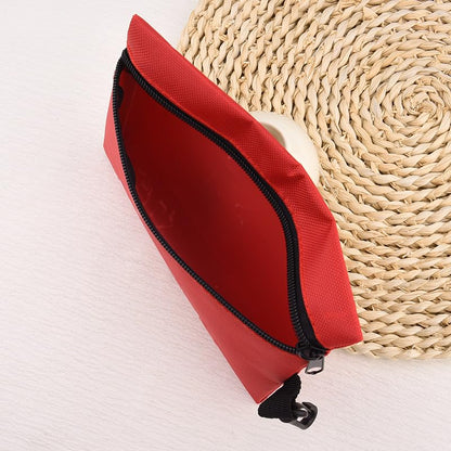 First Aid Kit Bags with Carabiner Empty Waterproof Compact Trauma Medical Kits for Medicine Orgaziser Bags for Home Office Car Travel Camping Hiking Boating First Aid Pouches Case with Zipper - color: Red and white label