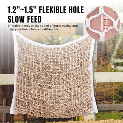 Slow Feed Hay Nets for Horses, Large Capacity Hay Bags, 2 Pack - size: 2PCS-White