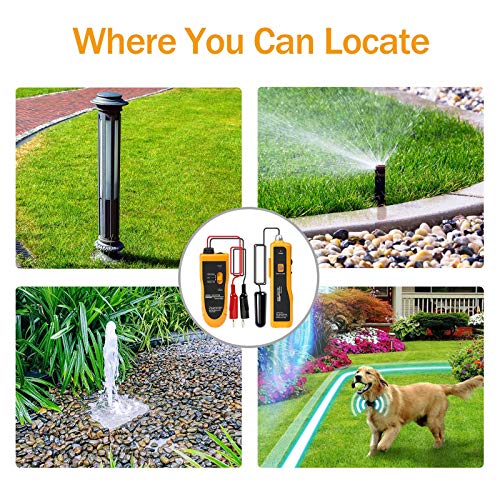 F02 Underground Cable Locator, Wire Tracer with Earphone, Cable Tester for Dog Fence Cables Irrigation Control Wires - color: Yellow
