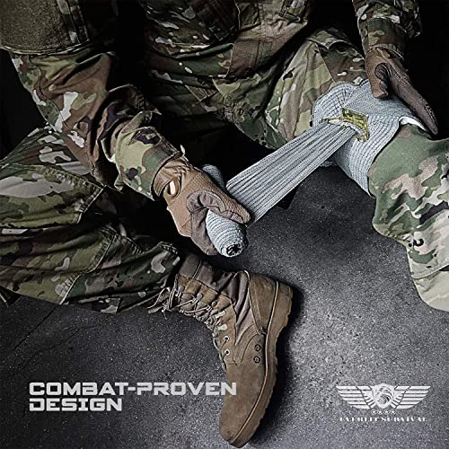 EVERLIT Advanced Trauma Kit, CAT GEN-7 Tourniquet, TCCC Compliant, Mil-Spec Nylon Laser Cut Pouch with 36" Splint, Military Combat Tactical IFAK for Emergency Bleeding Control - color: Woodland