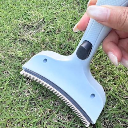 Professional Pet Deshedding Brush for Loose Undercoat Fur, Pet Grooming Comb for Long & Short Haired Dogs Cats, Gentle Skin Friendly - color: blue