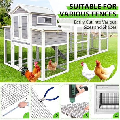 PVC Coated Welded Wire Fence,1 inch 36 in x 50 ft,Chicken Wire,Black Metal Fence Mesh Wire Roll,Garden Fencing Welded Wire Mesh for Pet Enclosures,Vegetable,Poultry and Agricultural Use - color: Black, size: 1"x1" 36inx50ft