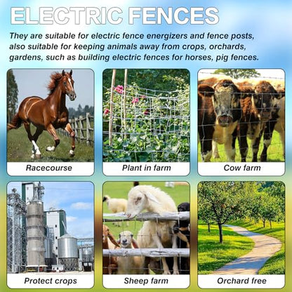 80 Pack Electric Fence Insulators with Driver Tool – Wood Post Screw-in Insulator Installation Kit, Heavy Duty Fence Post Insulators for Farm, Livestock & Garden Fencing(80)