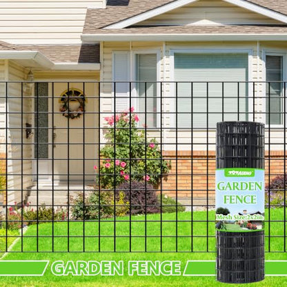 Black PVC Coated Welded Wire Fencing,2"x2" 16 Gauge,72inch H x 100ft L Garden Wire Fence Roll,2/3/4/5/6ft Tall x 50/100 ft Long Vinyl Coating Metal Wire Mesh for Yard,Farm,Dog,Vegetable Protection - color: Black, size: 2"x2" 72inx100ft