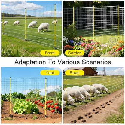 50 Inches Fiberglass Step in Electric Fence Posts,Temporary Fence Stakes for Cows,Sheep and Animals Fence,Snow Fence, Garden Protection,Portable Fence Ideal for Electric Fencing-50 Posts - style: 50Inch-50 Pack