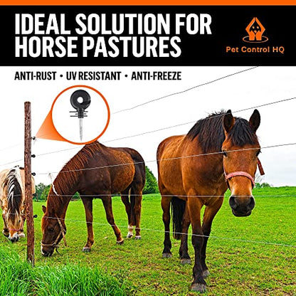 200 x Electric Fence Insulators Screw-in Wooden Posts - Suitable for Polytape Polywire Tape Rope Electric Wire