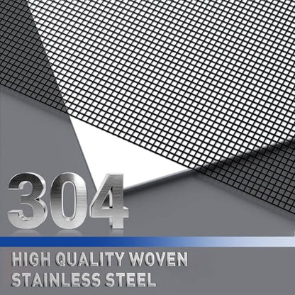 MAGZO 304 Stainless Steel Mesh Window Screen Roll 35in x 10ft - 22 Mesh - color: Black, size: 35IN x 10FT