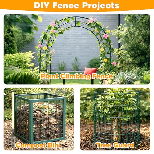 Green PVC Coated Welded Wire Fencing, 48in High x 100ft Long, 2 inch x 3 inch 16GA 2/3/4/5/6 Ft Tall Welded Wire Fence Rolls, Green Metal Garden Fence Wire Roll Garden Fencing for Yard - color: Green, size: 2"x3" 16GA 48" x 100'