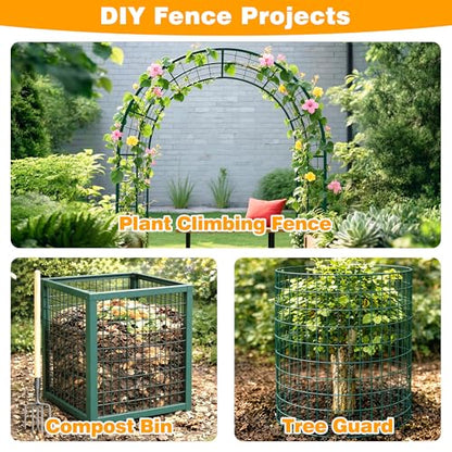 Green PVC Coated Welded Wire Fencing, 72in High x 100ft Long, 2 inch x 3 inch 16GA 2/3/4/5/6 Ft Tall Welded Wire Fence Rolls, Green Metal Garden Fence Wire Roll Garden Fencing for Yard - color: Green, size: 2"x3" 16GA 72" x 100'