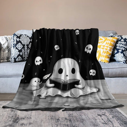 Cute Ghost Fleece Throw Blanket for Couch Adults Teens 40" X 50" - color: Ghost, size: 40x50 inch