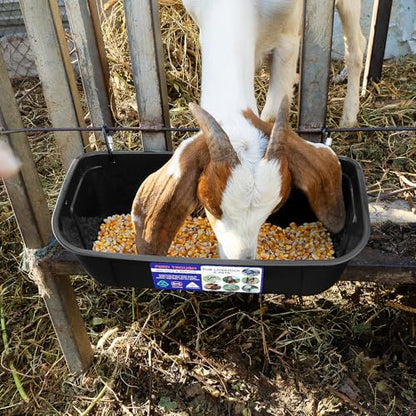 Goovilla Large Feed Trough, Hanging or Screw-in, 2 Pack 9 Quart, Black - color: Black, size: 9 Quart