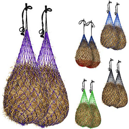 Majestic Ally Hay Net, Set of 2, Length - 54”, Holes 3"x3" for Horses - color: Purple