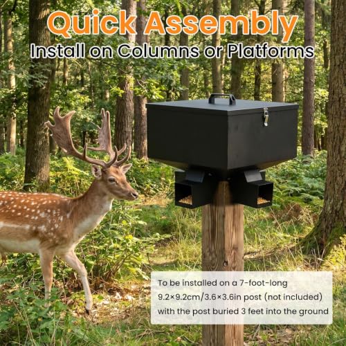 80 Lbs Heavy Duty Wild Deer Feeder Wildlife Station