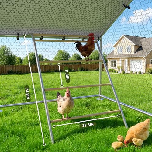 13.1x9.8 FT Large Metal Chicken Coop, Walk-in Poultry Run Pen | Waterproof Cover, Reinforced Metal Structure, Walk-in Chicken Run, Outdoor Poultry Cage for Ducks Hens Rabbits - size: 157.0"L x 118.0"W x 78.0"H