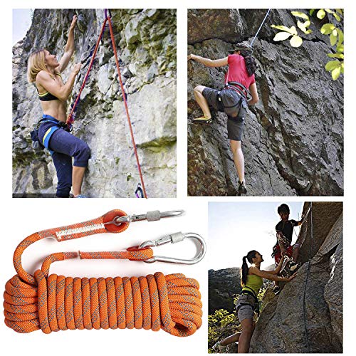 Static Climbing Ropes 35FT,50FT,100FT,150FT,200FT,250FT(Diam 10mm,16mm) - color: Orange(diam 10mm), size: 35 FT