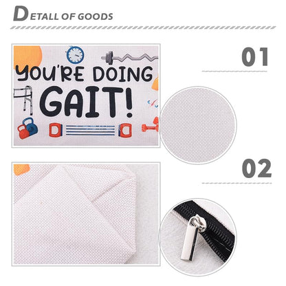 Funny Physical Therapy Gifts for Women Pt Occupational Therapist Graduation Gifts for Physical Therapist Students Assistant You're Doing Gait Make up Cosmetic Toiletry Bags Pouches - color: Doing Gait