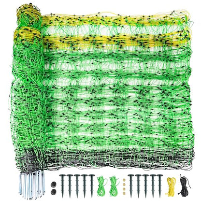 PPOLB Electric Fence Netting - 35.4" H x 164' L, Portable Movable Livestock Nets Mesh for Goats, Sheep, Hogs, Dog, All-Purpose Electric Fencing for Backyards, Homesteaders, Farms Ranches, and Gardens - size: 35.4" H x 164' L Livestock