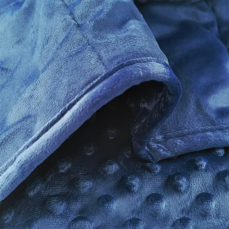 ALANSMA Reversible Weighted Blanket for All Season, Luxury Velvet, Warm and Cool, Adult 20Lb Blue Weighted Blanket, Enjoy Sleeping Anywhere(Blue,60"x80" 20lbs) - color: Blue, size: 60''x80'' 20lbs