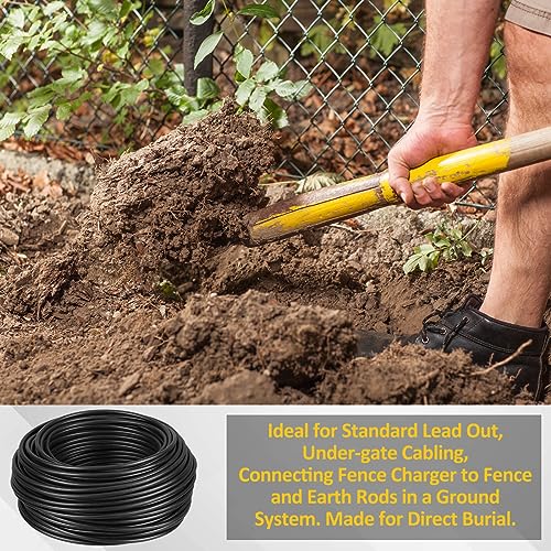 Kanayu Electric Fence Wire Double Insulated,Black,200 Ft, 14 Guage - size: 200 Ft, 14 Guage