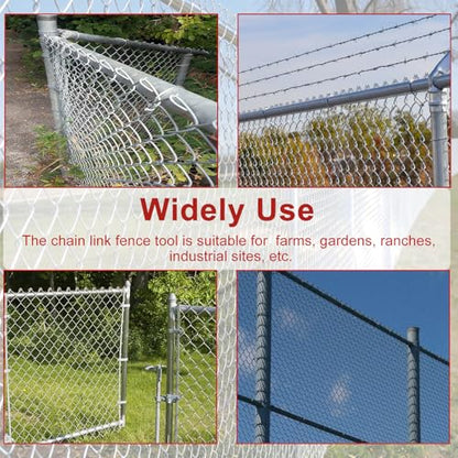 Chain Link Fence Stretcher Tool with Steel Cable Hook, 1 Pack | Chain Link Fence Tools with 27.5" Steel Cable Hook for Stretching and Tensioning Top Rails and Fence Mesh