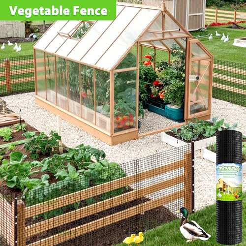 PVC Coated Welded Wire Fence,1 inch 36 in x 100 ft,Chicken Wire,Black Metal Fence Mesh Wire Roll,Garden Fencing Welded Wire Mesh for Pet Enclosures,Vegetable,Poultry and Agricultural Use - color: Black, size: 1"x1" 36inx100ft