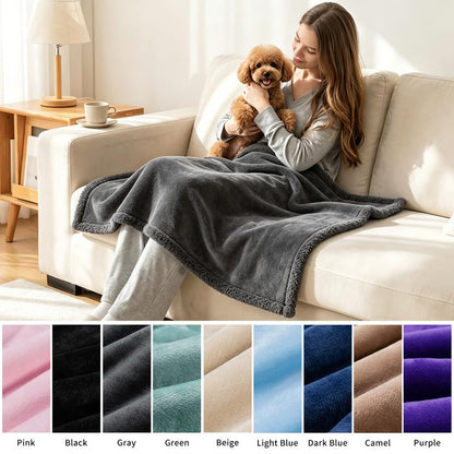 Waterproof Dog Blanket Reversible Pet Bed Cover Puppy Blankets Leakproof Sofa Couch Cover Cat Pet Blanket for Warm Fluffy Washable Grey Mat-M - color: Grey, size: M-100*145cm(40*57in)