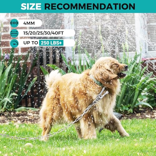 Heavy Duty Dog Chain for Yard, 40 FT Galvanized Chain Leash, 4 mm - size: 0.16 in x 40 ft