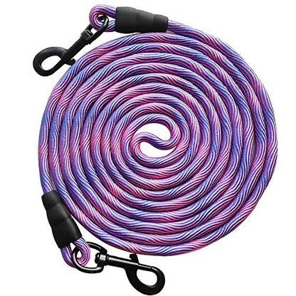 BTINESFUL 8/12/20/30/50/75ft Dog Tie-Out Long Tether Rope Dog Lead for Yard - color: Pink Blue, size: 30 Foot