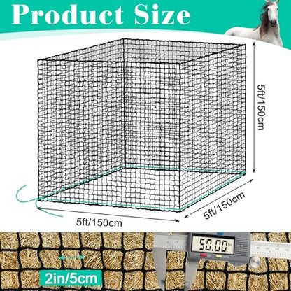 Round Bale Hay Net for Horses, 5x5 Feet Feeding Hay Net