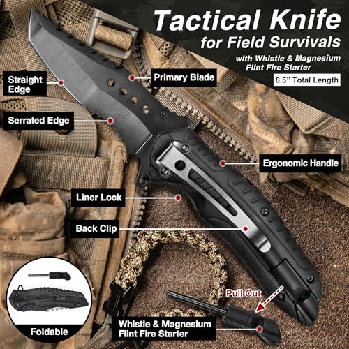 Survival First Aid Kit with Israeli Bandage, Chest Seal, Tourniquet, Splint, Tactical Military Combat Molle IFAK for Wound Care, Bleeding Control, Trauma Hemorrhage and More (Black)
