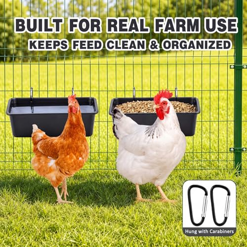 Wenqik 10 Pack Chicken Feeder,5 Quart Hanging Goat Waterer,Black - color: Black